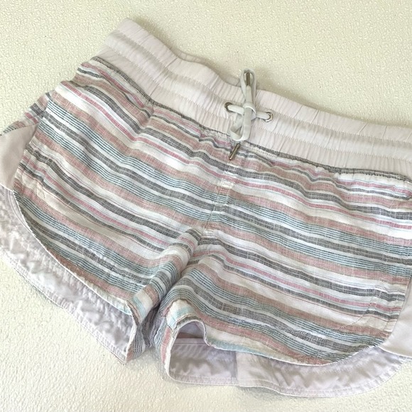 Athleta Pants - Athleta shorts striped linen stretch waist size‎ 4